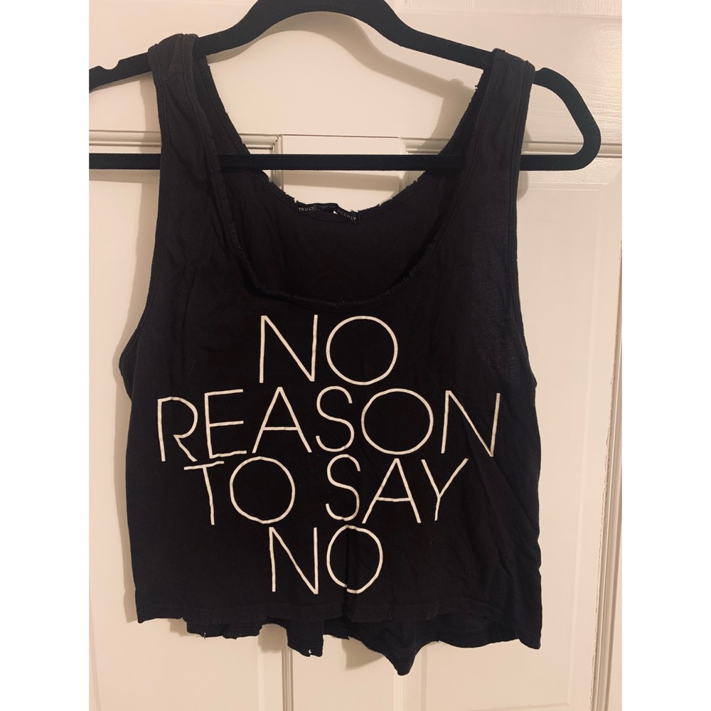 Raw Hem Graphic Cropped Tank